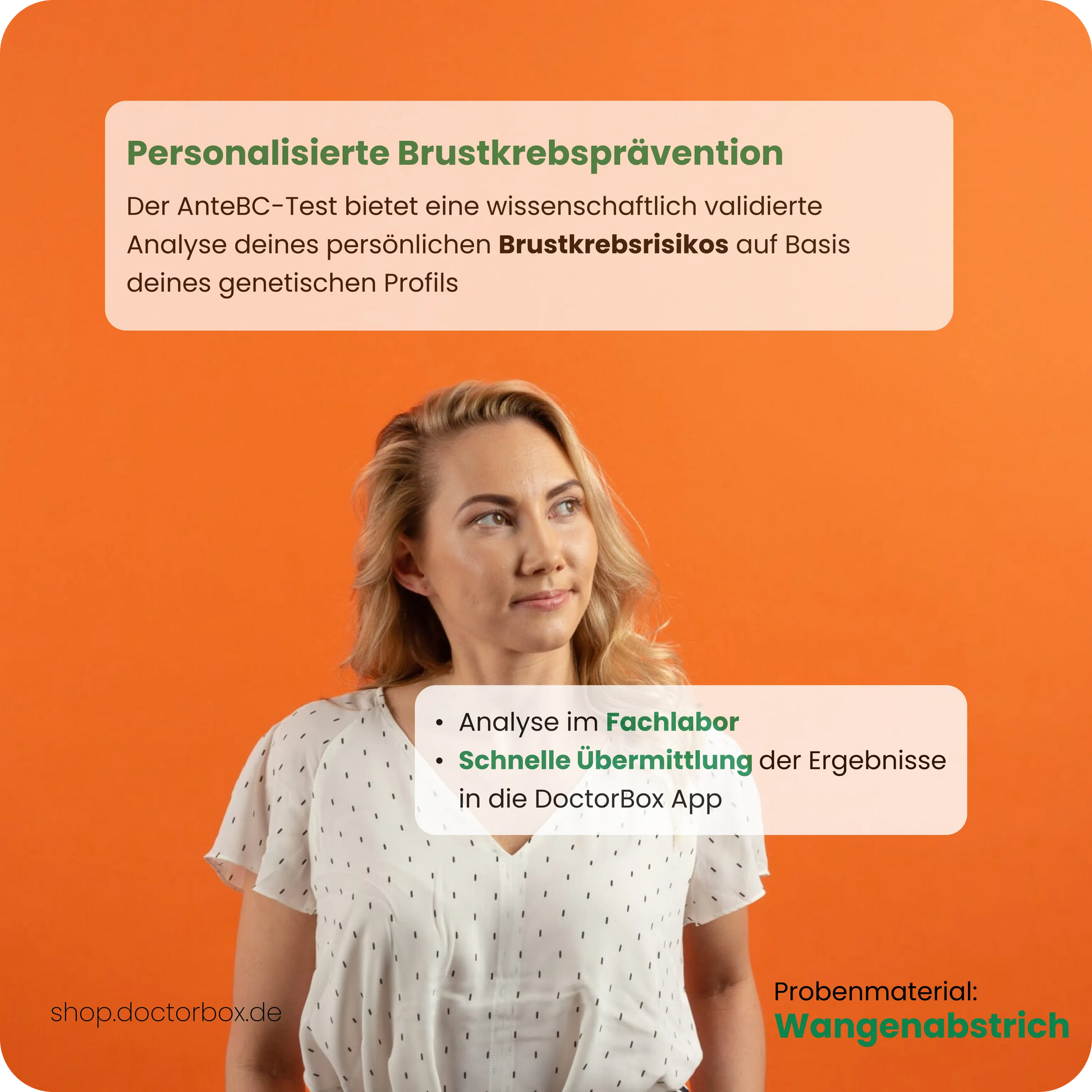 AnteBC-Test zur Analyse des persönlichen Brustkrebsrisikos per Wangenabstrich – Auswertung im Fachlabor.