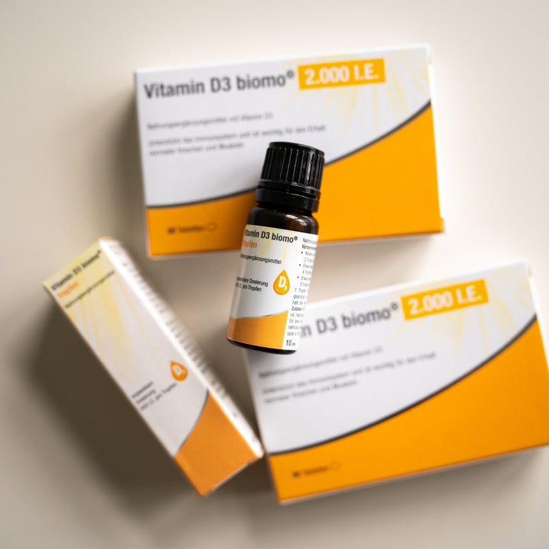 Vitamin D3 biomo 2.000 I.E. – Nahrungsergänzungsmittel zur Unterstützung von Immunsystem, Knochen und Muskeln.