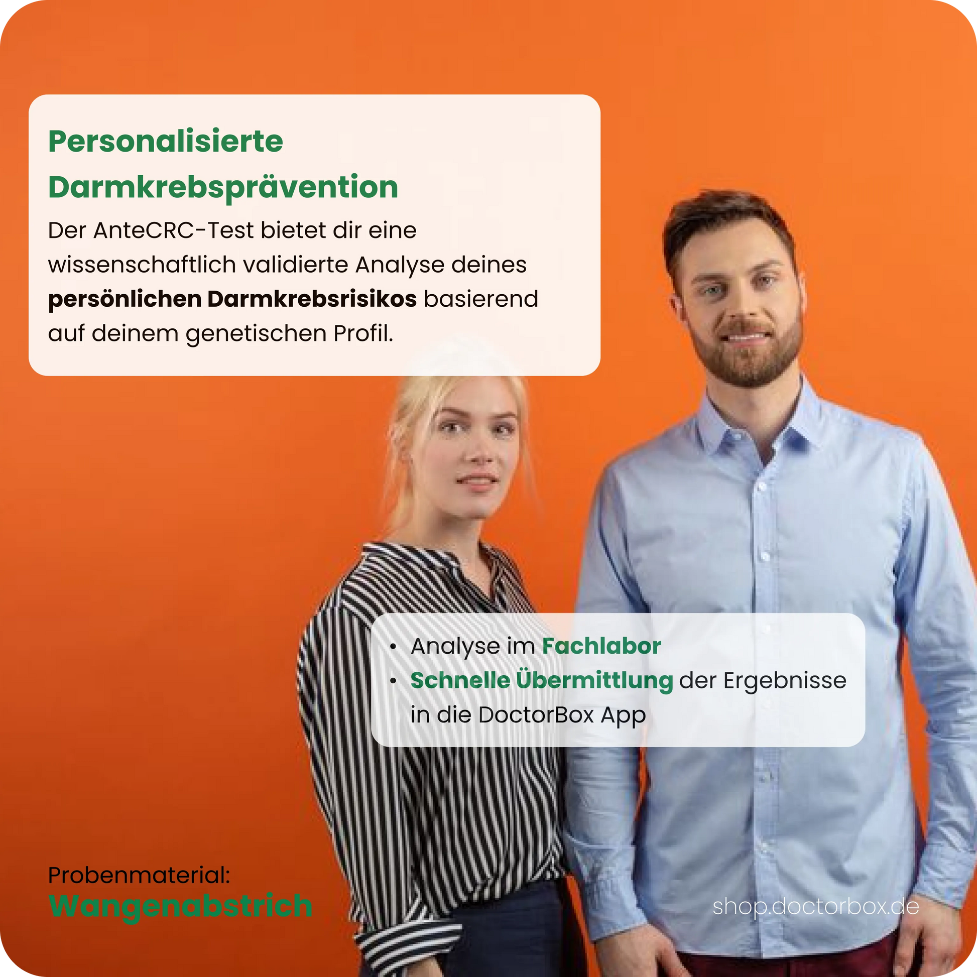 AnteCRC-Test: Genetische Analyse des persönlichen Darmkrebsrisikos per Wangenabstrich – Auswertung im Fachlabor.