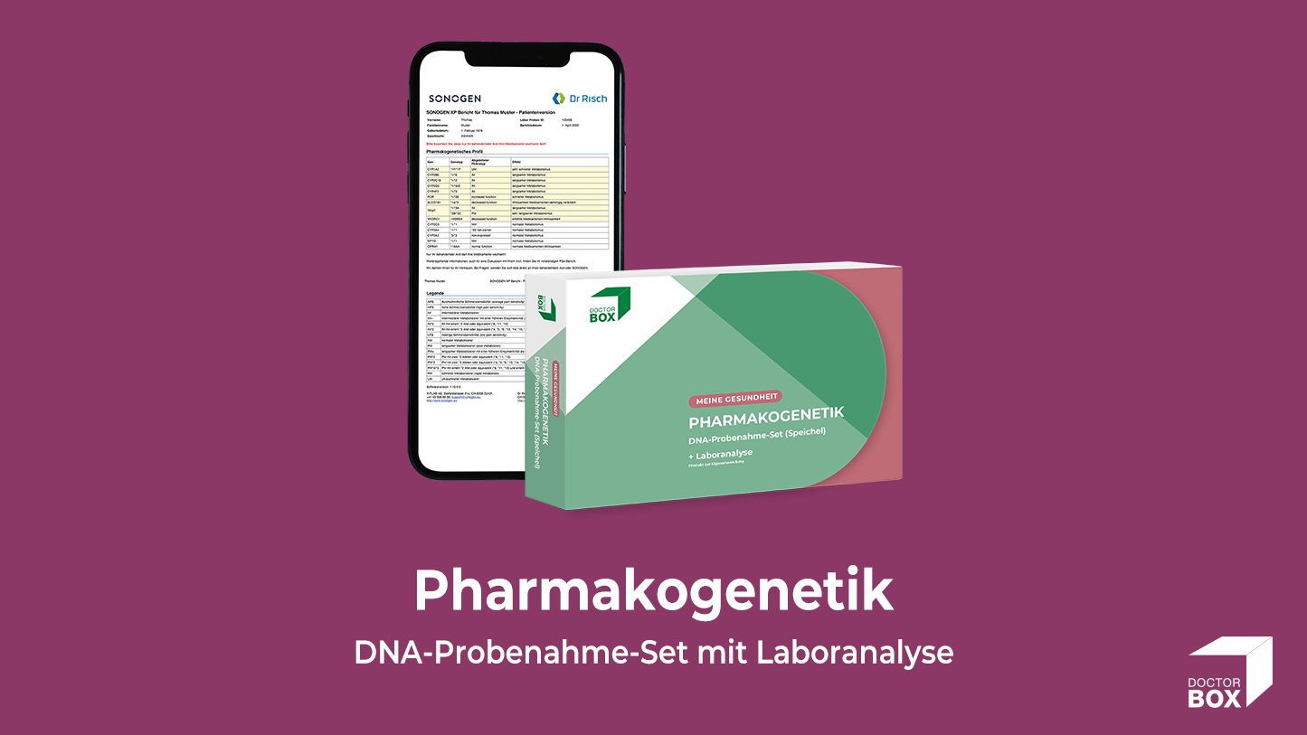 Pharmakogenetik Visual_Probenahme-Set mit App und Ergebnisdarstellung
