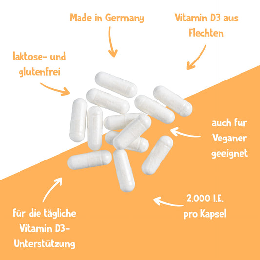 Vitamine D3 biomo® 2 000 UI (végane) – 90 gélules