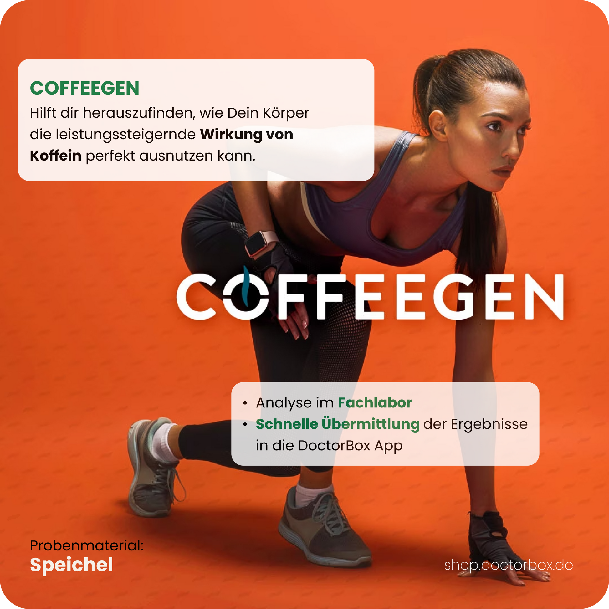 COFFEEGEN-Test: Analysiere, wie dein Körper auf Koffein reagiert – Speichelprobe, Auswertung im Fachlabor.