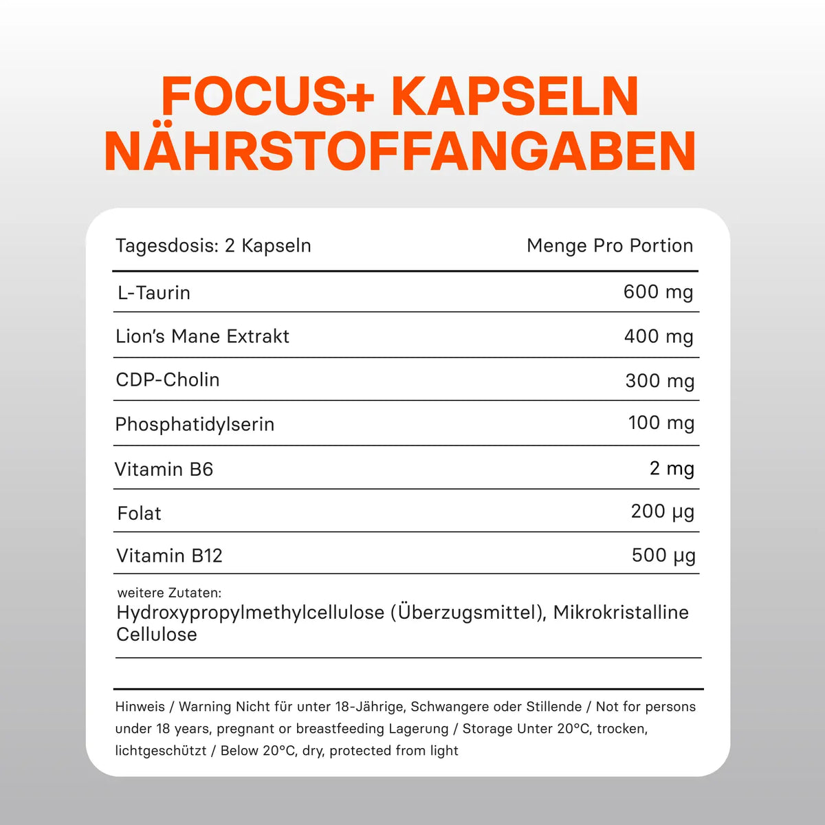 Focus⁺ - Formula