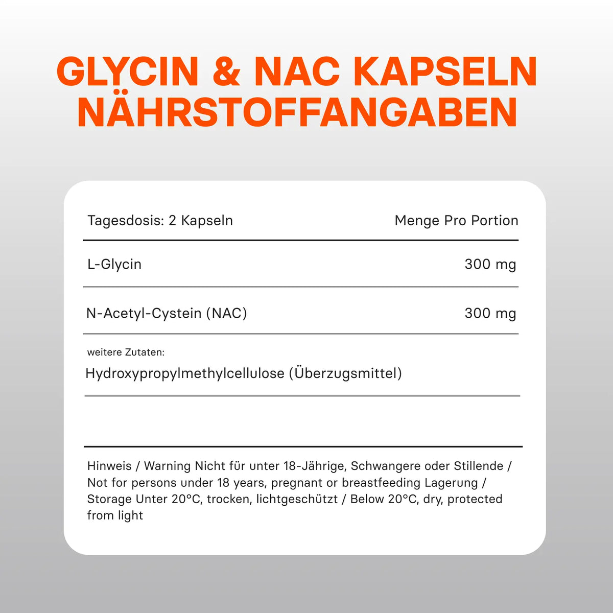 Glycin & NAC - Kapseln