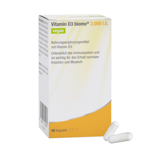Vitamine D3 biomo® 2 000 UI (végane) – 90 gélules