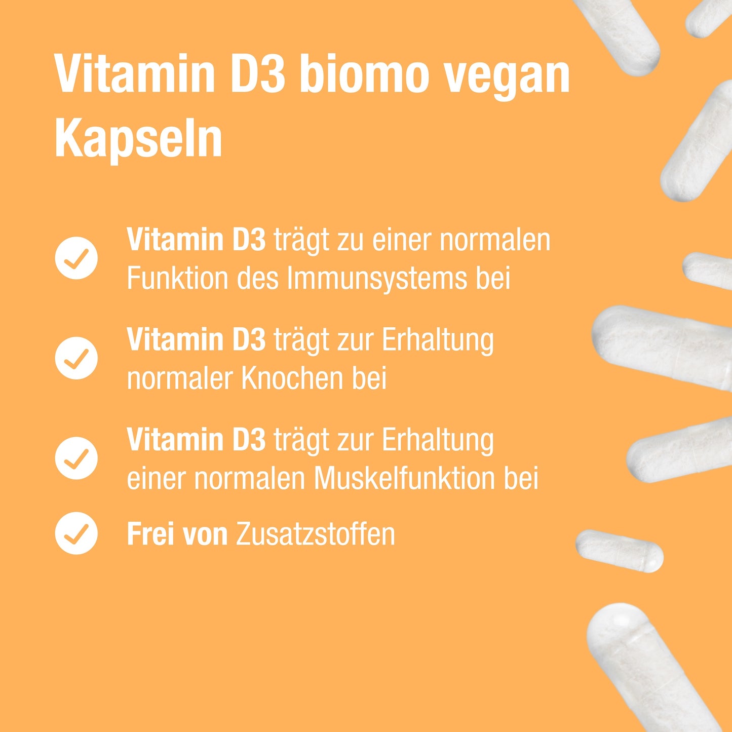 Vitamin D3 biomo® 2,000 IU (vegan) – 90 capsules